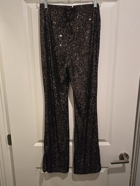 Old Navy Black Sequin Flare Pants